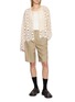 Figure View - Click To Enlarge - EPINGLER - Crochet Openwork Cotton Cardigan Sleeveless Top Set