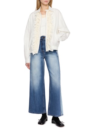 Figure View - Click To Enlarge - EPINGLER - Lacebound Panelled Denim Jeans