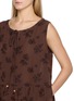  - EPINGLER - Sleeveless Leaf Print Tie Neck Dress