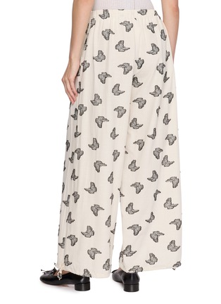 Back View - Click To Enlarge - EPINGLER - Butterfly Print Drawstring Waistband Cotton Jogger Pants