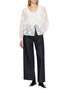 Figure View - Click To Enlarge - EPINGLER - Leaf Pattern Front Tie Sheer Cardigan