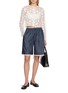 Figure View - Click To Enlarge - EPINGLER - Floral Appliqué Sheer Mesh Cardigan