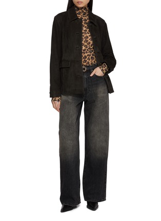 Figure View - Click To Enlarge - NOIR - Long Sleeve Leopard Print Turtleneck Top