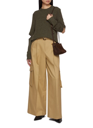 Figure View - Click To Enlarge - NOIR - Cutout Elbow Knit Sweater