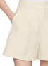  - SANDBEIGE - Lyon Pleated Tailored Linen Shorts