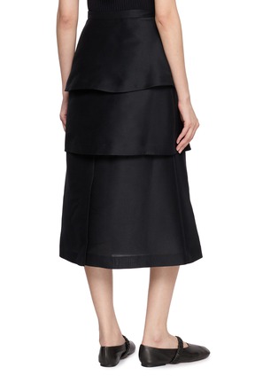 Back View - Click To Enlarge - SANDBEIGE - Rummy Layered Midi Skirt