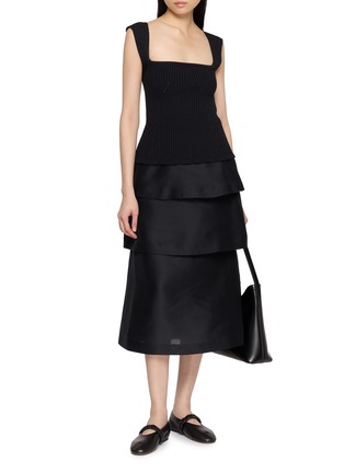 Figure View - Click To Enlarge - SANDBEIGE - Rummy Layered Midi Skirt