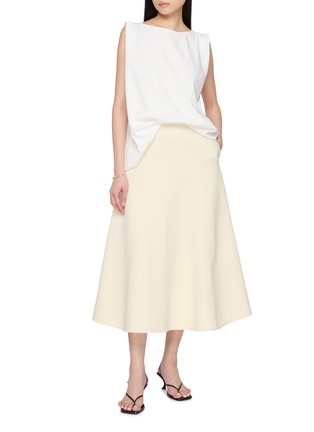 Figure View - Click To Enlarge - SANDBEIGE - Nova Sleeveless Gathered Neck Blouse