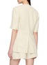 Back View - Click To Enlarge - SANDBEIGE - Jane Short Sleeve Tailored Linen Blend Jacket