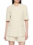 SANDBEIGE Jane Short Sleeve Tailored Linen Blend Jacket