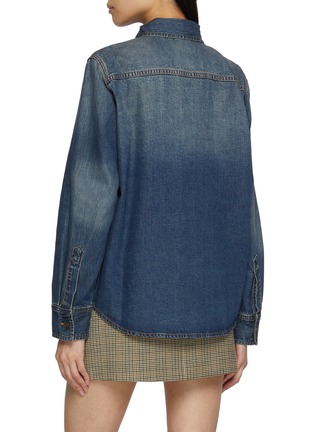 Back View - Click To Enlarge - MO&CO. - Ribbon Collar Denim Shirt