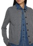  - MO&CO. - Double Layer Illusion Denim Knit Cardigan