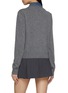 Back View - Click To Enlarge - MO&CO. - Double Layer Illusion Denim Knit Cardigan