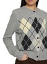  - MO&CO. - Argyle Wool Blend Cardigan