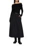 Figure View - Click To Enlarge - MO&CO. - Belted Off Shoulder Wool Blend Dress