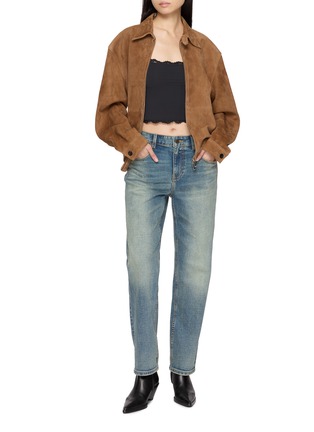 Figure View - Click To Enlarge - MO&CO. - Straight Leg Medium Wash Jeans