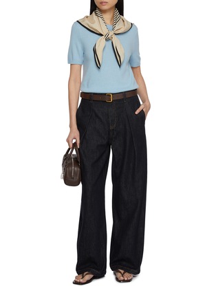 Figure View - Click To Enlarge - MO&CO. - Folded Cotton Denim Jeans