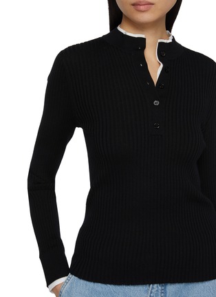  - MO&CO. - Double Layer Illusion Ribbed Knit Sweater