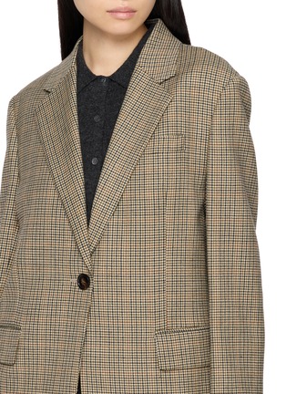 - MO&CO. - Notch Lapel Single Breasted Checkered Blazer
