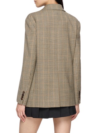 Back View - Click To Enlarge - MO&CO. - Notch Lapel Single Breasted Checkered Blazer