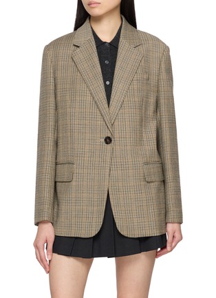 Main View - Click To Enlarge - MO&CO. - Notch Lapel Single Breasted Checkered Blazer