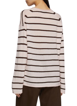 Back View - Click To Enlarge - MO&CO. - Oversized Long Sleeve Striped Knit Top