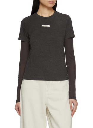 Main View - Click To Enlarge - MO&CO. - Double Layer Logo Patch T-Shirt