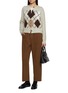 Figure View - Click To Enlarge - MO&CO. - Argyle Wool Cashmere Blend Knit Cardigan