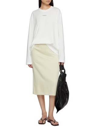 Figure View - Click To Enlarge - MO&CO. - Long Sleeve Logo Patch Top