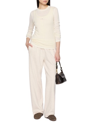 Figure View - Click To Enlarge - MO&CO. - Double Layer Tank Top Long Sleeve Top Set