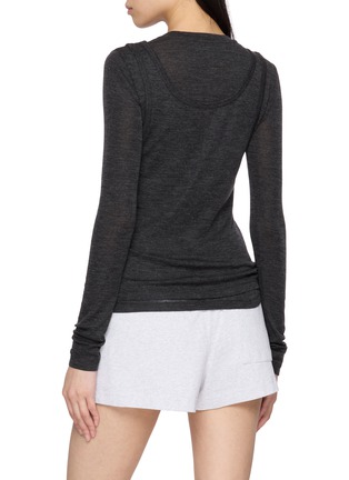 Back View - Click To Enlarge - MO&CO. - Double Layer Tank Top Long Sleeve Top Set