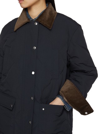 Detail View - Click To Enlarge - MO&CO. - Removable Faux Shearling Collar Quilted Down Jacket