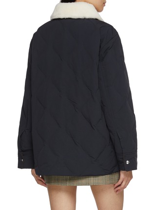 Back View - Click To Enlarge - MO&CO. - Removable Faux Shearling Collar Quilted Down Jacket