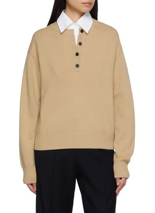 Main View - Click To Enlarge - MO&CO. - Double Layer Illusion Knit Sweater