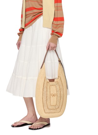 Figure View - Click To Enlarge - ANYA HINDMARCH - Bow Raffia Hobo Bag