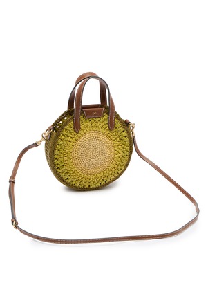 Detail View - Click To Enlarge - ANYA HINDMARCH - Small Round Bow Raffia Tote Bag