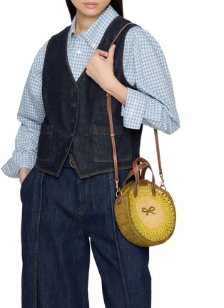 Figure View - Click To Enlarge - ANYA HINDMARCH - Small Round Bow Raffia Tote Bag