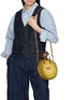 Figure View - Click To Enlarge - ANYA HINDMARCH - Small Round Bow Raffia Tote Bag