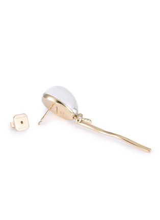 Detail View - Click To Enlarge - VHERNIER - Palloncini Mini 18K White Gold Diamond Rock Crystal Mother of Pearl Stud Earrings