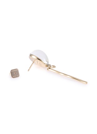 Detail View - Click To Enlarge - VHERNIER - Palloncini Mini 18K White Gold Diamond Rock Crystal Mother of Pearl Stud Earrings