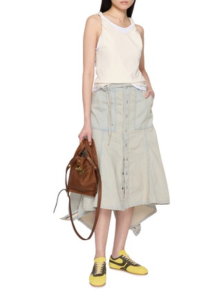 Figure View - Click To Enlarge - BEAUTIFUL PEOPLE - Double End Asymmetrical Panelled Draped Hem Cotton Denim Skirt