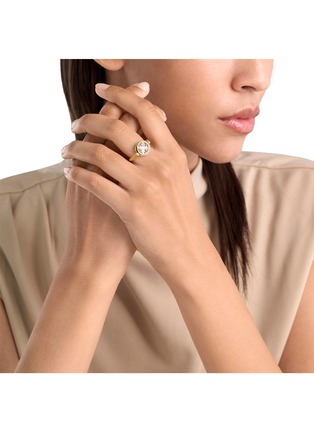  - ROBERTO COIN - Venetian Medallions 18K Gold Diamond Mother Of Pearl Black Jade Ruby Ring — EU 53