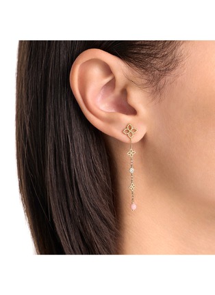 Detail View - Click To Enlarge - ROBERTO COIN - Princess Flower 18K Gold Diamond Opal Ruby Earrings