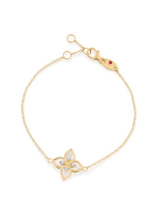 Main View - Click To Enlarge - ROBERTO COIN - Princess Flower 18K Gold Diamond Mother Of Pearl Ruby Bracelet
