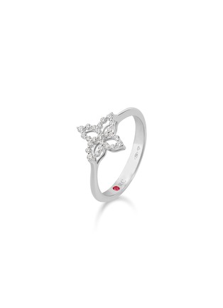 Detail View - Click To Enlarge - ROBERTO COIN - Diamond Princess 18K White Gold Diamond Ruby Ring — EU 52
