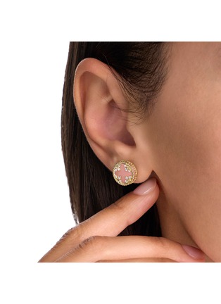 Detail View - Click To Enlarge - ROBERTO COIN - Venetian Medallions 18K Gold Diamond Ruby Opal Earrings