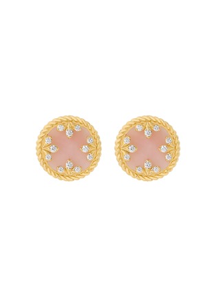 Main View - Click To Enlarge - ROBERTO COIN - Venetian Medallions 18K Gold Diamond Ruby Opal Earrings