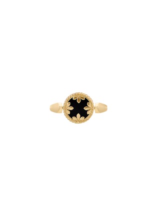 Main View - Click To Enlarge - ROBERTO COIN - Venetian Medallions 18K Gold Diamond Mother Of Pearl Black Jade Ruby Ring — EU 52