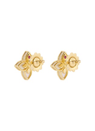 Detail View - Click To Enlarge - ROBERTO COIN - Princess Flower 18K Gold Diamond Mother Of Pearl Ruby Earrings
