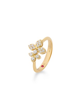 Detail View - Click To Enlarge - ROBERTO COIN - Princess Flower 18K Gold Diamond Ruby Ring — EU 52